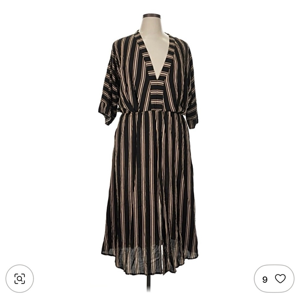 Uma and Leopold Striped Black Women's Dress